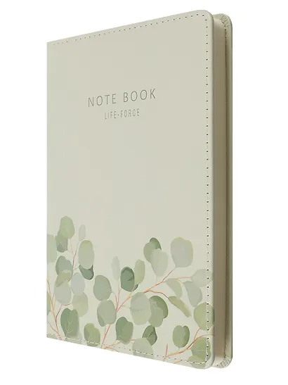 Блокнот для записей А6+ в клетку, 96 листов "Flowers" твердая обложка, оливковый, с ляссе - фото 7