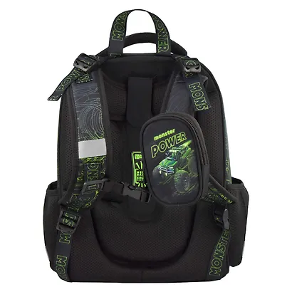 Ранец "МОНСТР-ТРАК" 2отд., 37*27*13см, 2 кармана, полиэстер, водоот. ткань, светоотр. элементы, 3 кармана - фото 4