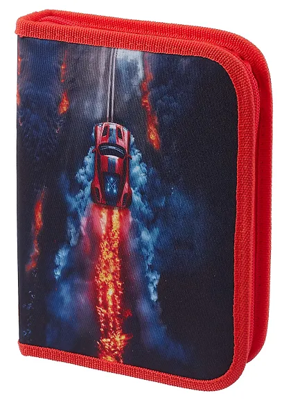 Пенал 1 отделение "Foggy car" с наполнением, 21*14см, 24 предмета - фото 1