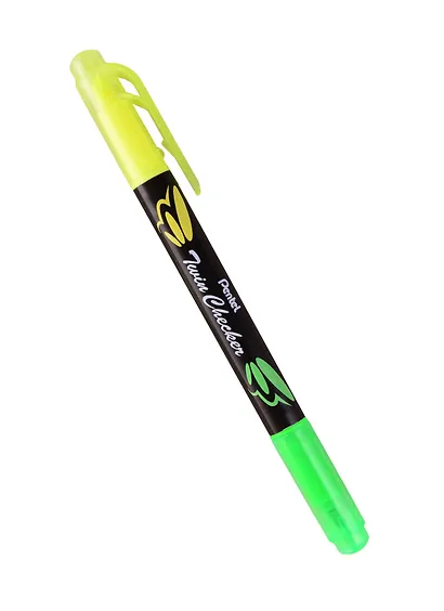 Текстовыделитель Pentel, Twin Checker, двухсторонний жёлтый, салатовый - фото 2