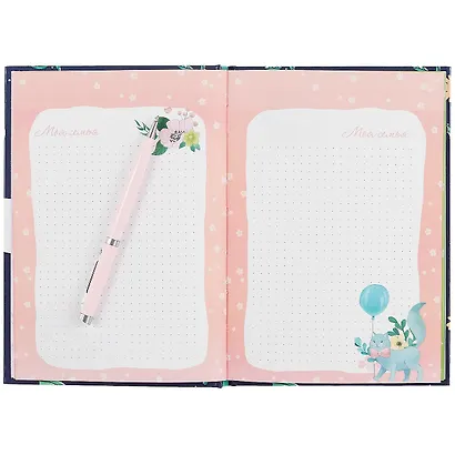 Дневничок для девочек А5 48л "Кошки-русалки" 7БЦ, глянц.пленка, тиснение цв.фольгой, полноцв.блок, офсет 80г/м2 - фото 3