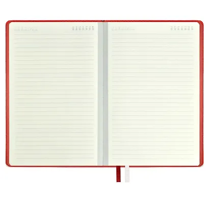 Ежедневник недат. А5 160л "Бакстер" красный, белый, кожзам, тв.переплет, карман, офсет, ляссе - фото 7