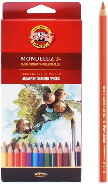 Карандаши цветные Koh-I-Noor, Mondeluz, акварельные 24 цвета - фото 5
