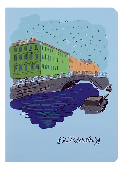 Записная книжка А6 24л кл. "набережная", тонир. внутр. блок, сшивка - фото 1