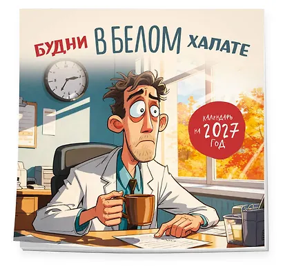 Будни в белом халате. Календарь настенный на 2027 год (300х300 мм) - фото 2