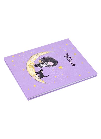 Записная книжка «Девочка на луне» А6, 48 листов в линейку, сшивка, Феникс+ - фото 2