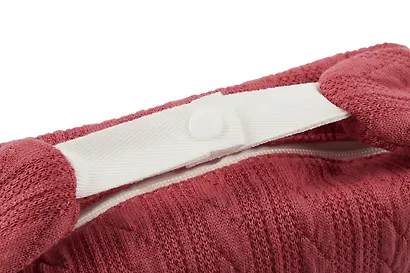 Косметичка с ремешками на кнопке Nature Style (красная) (вязаный узор) (ПВХ) (21х8х7) - фото 6