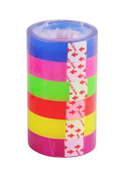 Цветная клейкая лента, 6 цветов, 1.2 см х 1 м - фото 2