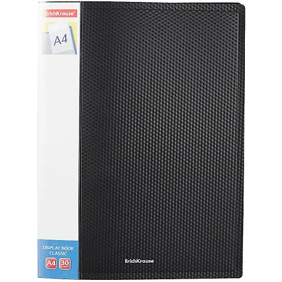 Папка 30ф А4 "Diamond Original" пластик, карман на корешке, черный, Erich Krause - фото 1