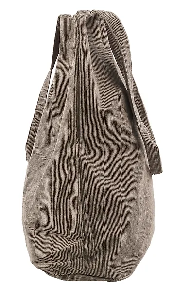 Сумка-шоппер с кнопкой серая (вельвет) (33х31) Bookvalno - фото 5