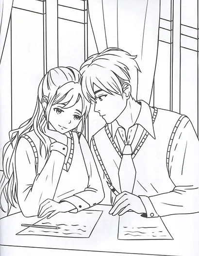 Любовь и дружба. Аниме-раскраска - фото 3