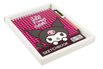 Скетчбук А5 60 листов "Куроми малиновая клетка" + ручка шариковая синяя - фото 2