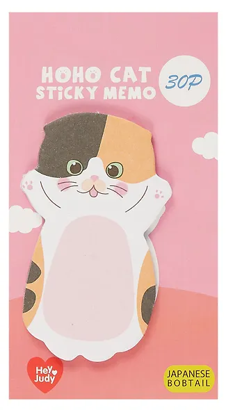 Закладки самоклеящиеся 6*11 см 30 листов, "Hoho cat", в ассортименте - фото 7