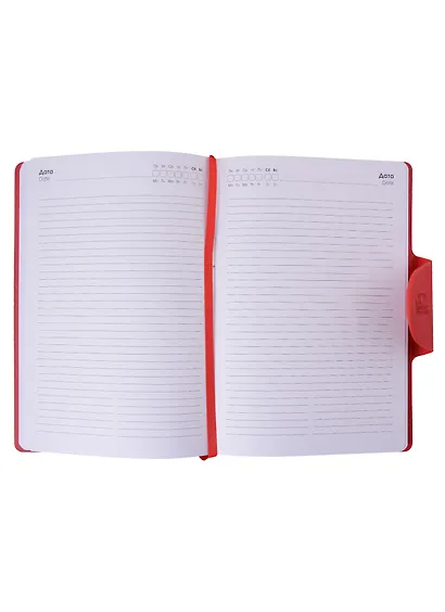 Ежедневник недат. А5 136л "Snap book. No 5" красный, иск.кожа, интегр.переплет, клапан, офсет, ляссе - фото 2