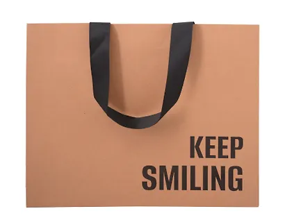 Пакет А4 28*35*11 "Keep smiling" крафт, горизонт., нейтр. - фото 2