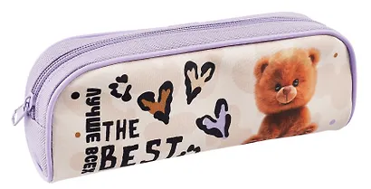 Пенал-косметичка "Пушистый мишка" 21*8*4см, на молнии мягкий - фото 1