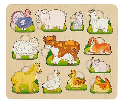 Пазл-рамка "Чей малыш? Домашние животные" 24 детали, 2 слоя - фото 2