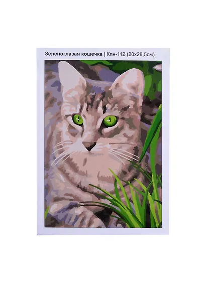 Кпн-112 Картина по номерам Зеленоглазая кошечка (ПочСебяХуд) (20х28 см) (коробка) (LORI) - фото 1
