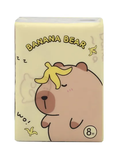 Салфетки бумажные Мишки с бананами (3-х слойные, цветные) (210х210) (8шт) (12-SENWEN-PP8031) - фото 5