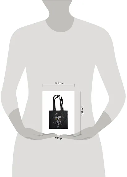 Сумка-шоппер Добби свободен! (черная, 38х43 см) - фото 8