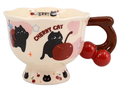 Кружка Cherry Cat Котик с бантиком (керамика) (360мл) (12-6641-202604-06) - фото 1