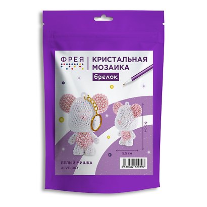 Набор для творчества Фрея. Алмазная мозаика «Белый мишка», 5,5 х 6,5 см - фото 1