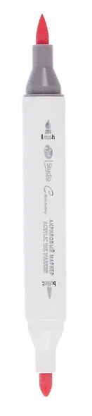 Маркер акриловый "Сонет" красный, двусторонний, перо кисть/пуля - фото 2