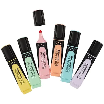 Текстовыделители Brauberg, Super Pastel, 1-5 мм 6 штук - фото 2