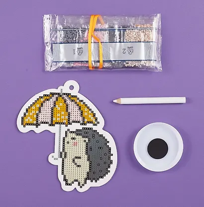 Алмазная фигурка с магнитом и ленточкой "Милый ёжик" - фото 2