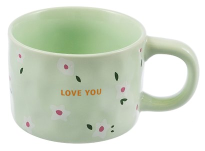 Кружка Love You Цветочки (мятная) (керамика) (330мл) (12-8109-202604_02) - фото 2