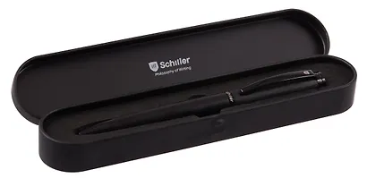 Ручка подарочная шариковая синяя "Obsidian", черный корпус, Schiller - фото 7