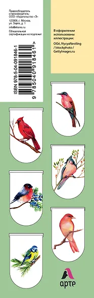 Магнитные закладки Birds, 6 штук - фото 7