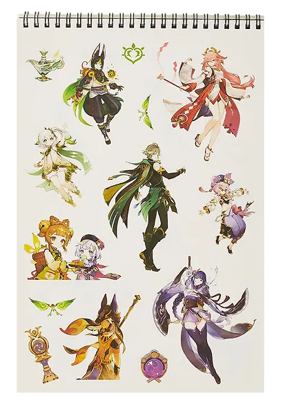 Геншин. Творческий блокнот cо стикерами A4. Лени и Фремине - фото 3