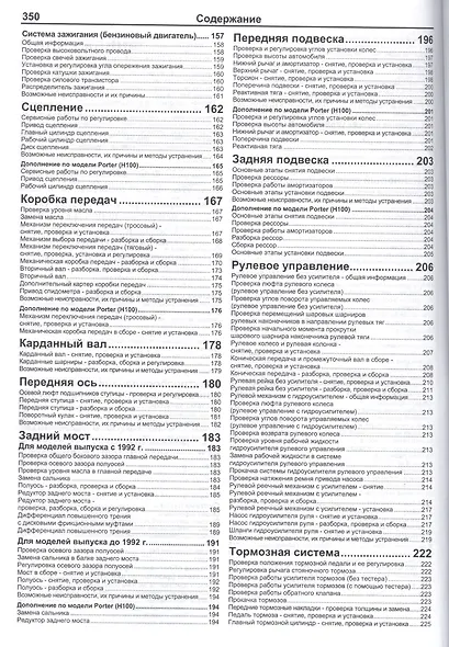 Хёнде АШ100, ПОРТЕР. ГРЕЙС... Устройство, техническое обслуживание и ремонт./ Модели с бензиновым и дизельными двигателями - фото 4