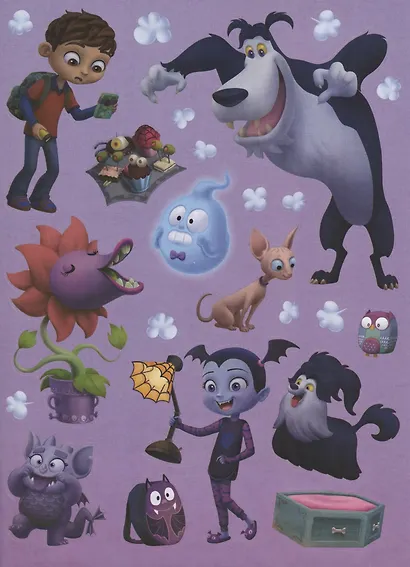 Удивительная Ви. Страшная книга наклеек: Развивающая книжка с многоразовыми наклейками - фото 3