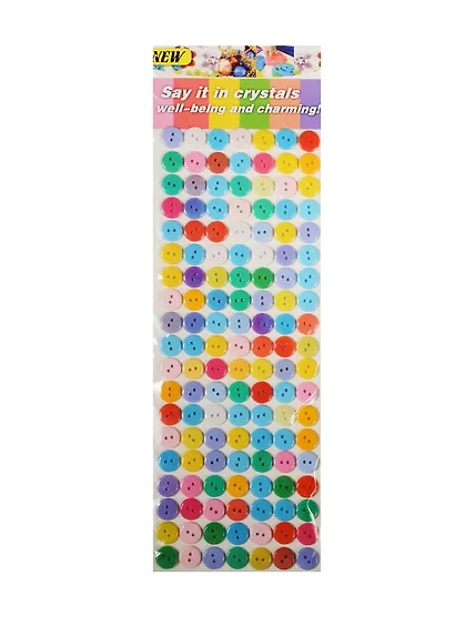 Набор для творчества, Наклейки пуговицы, 133шт, 1.1см, микс цветов - фото 1
