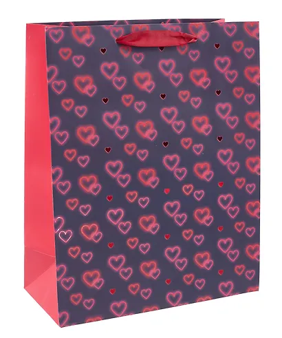 Пакет А4 32*26*12 "Сердечки" жен., бум.мат.ламинат - фото 1