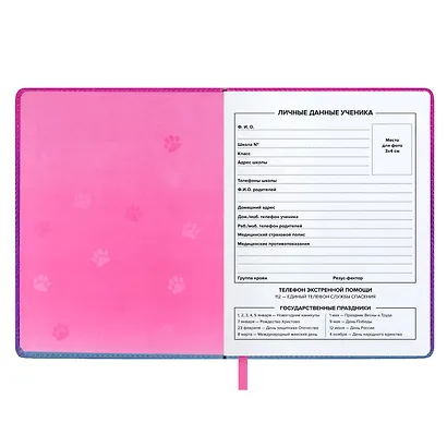 Дневник шк. "Чиби" кожзам, тв.переплёт, поролон, одно ляссе, полноцв.печать, загругл.углы, универс.шпаргалка - фото 4