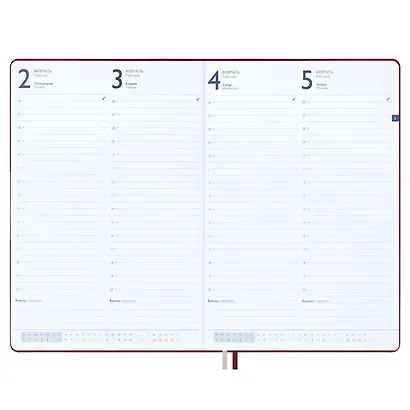 Ежедневник дат. 2026г. А4 120л "Шеврет глосс" бордовый, кожзам, мягк. переплет, тисн. фольгой, офсет, закругл.углы, справ.мат-лы, 2 ляссе, инд.уп, Escalada - фото 9