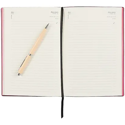 Ежедневник недат. А5 160л "Софт тач" малиновый, кожзам, мягкий переплет, тисн.фольгой, тонир.блок, ляссе - фото 3