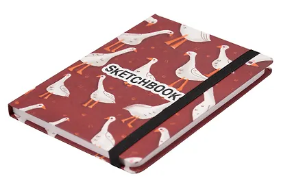 Скетчбук А5 80л "Гусики" 70г/м2, кремовая бумага, тв. переплет, резинка - фото 2