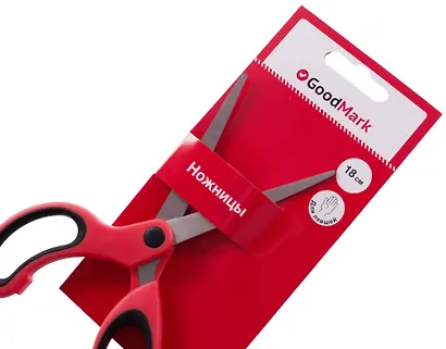 Ножницы 180 мм офисные, для левшей, эргономичные ручки, GoodMark - фото 4