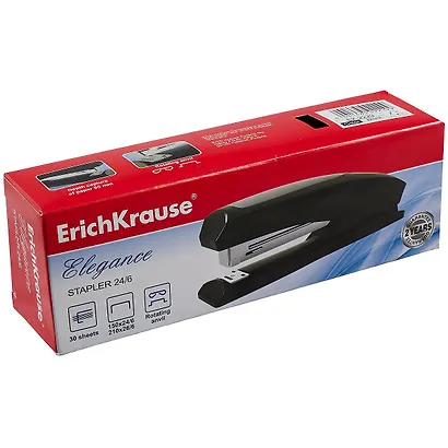Степлер №24/6 30л "Elegance Full-strip", черный, ErichKrause - фото 3