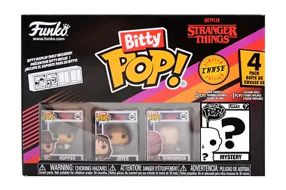 Фигурка Funko Bitty POP! Stranger Things SZN1 Hopper+Joyce+Demogorgon+Mystery (1 of 4) 4PK (Fun83664) - фото 1