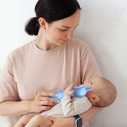 Зайчик Няня «Грызушка». Музыкальная интерактивная игрушка. Синий. 8 режимов, 7 функций - фото 2