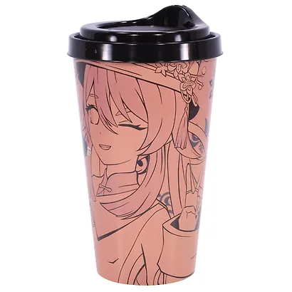 Стакан аниме Genshin Impact Hu Tao (пластик) (550 мл) - фото 3