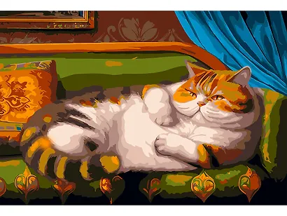 Холст с красками по номерам "Вальяжный кот", 30 х 40 см - фото 1