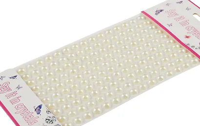 Набор страз полужемчужины на подвесе с напылением (150 шт.) (8 мм) молочные (упаковка)  2ШТ - фото 2