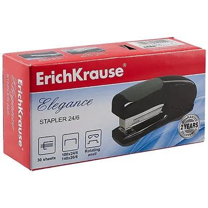 Степлер №24/6 30л "Elegance Up-right", черный, ErichKrause - фото 3