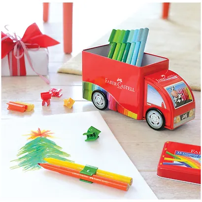 Набор для рисования в боксе «Connector Truck» Faber -Castell, 33 фломастера/10 клипс - фото 8